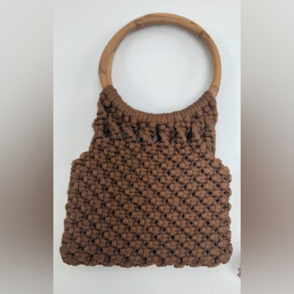 Vintage macrame handbag from the 1970s